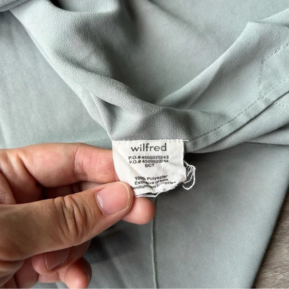 Aritzia Wilfred Purple Sage Green Contrasting  Colour Chiffon Shirt Dress - Picture 10 of 12